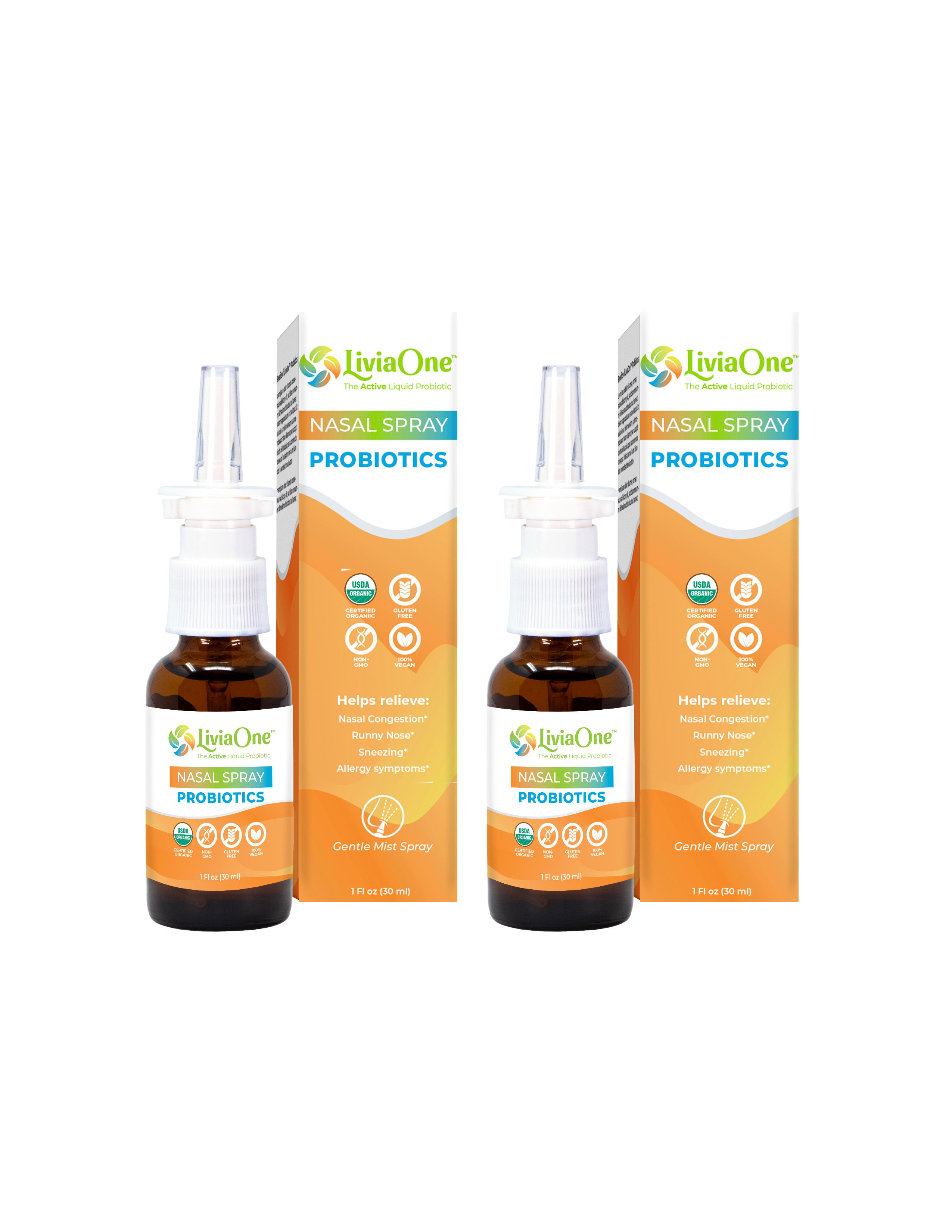 LiviaOne™ Probiotics Nasal Spray - USDA Certified Organic - 1 oz