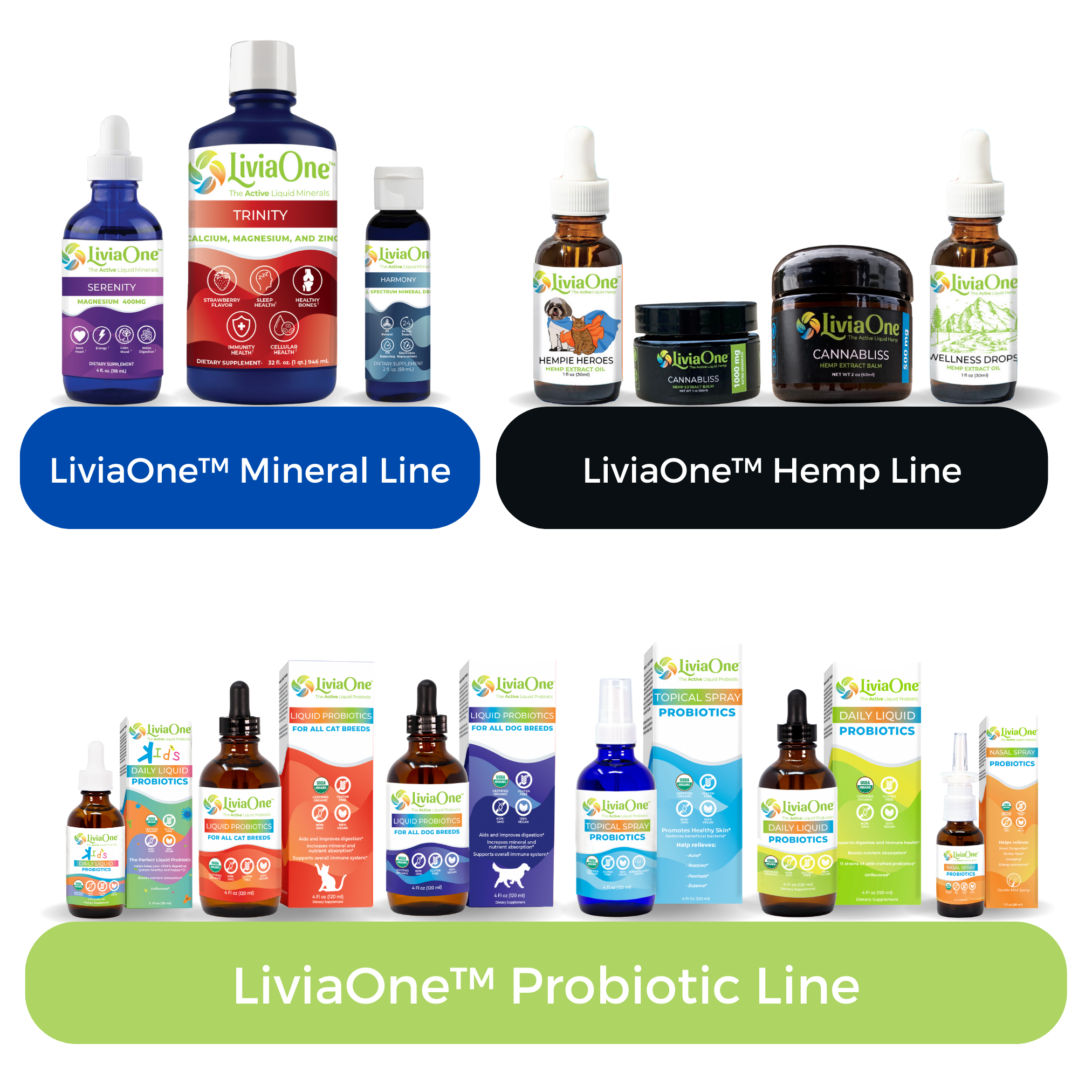 LiviaOne™ Daily Liquid Probiotics - Dropper - USDA Certified Organic - 2 oz